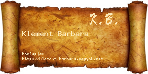 Klement Barbara névjegykártya